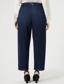 Pantaloni baggy in felpa denim - BLU MARINO