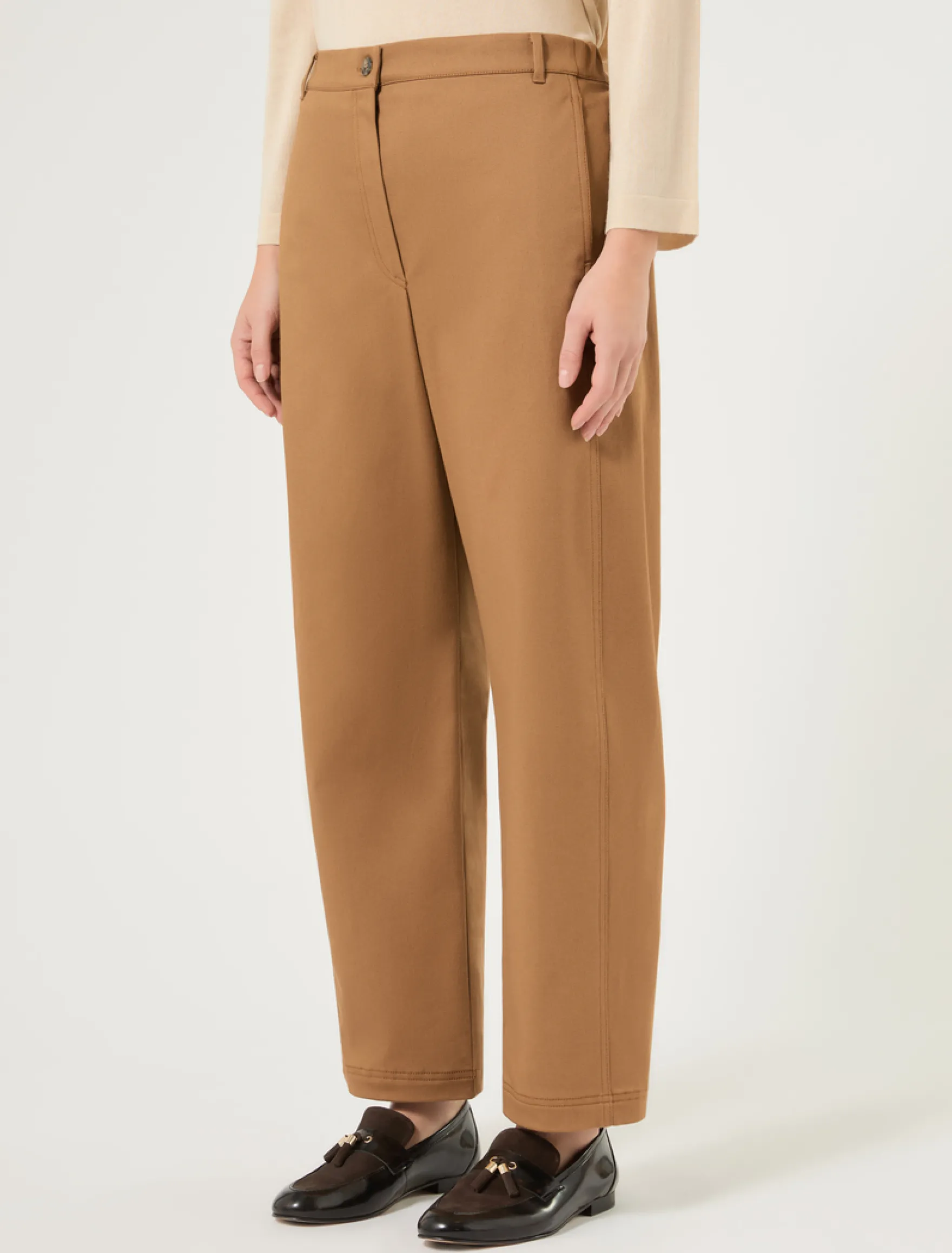Pantaloni barrel in cotone - BISCOTTO