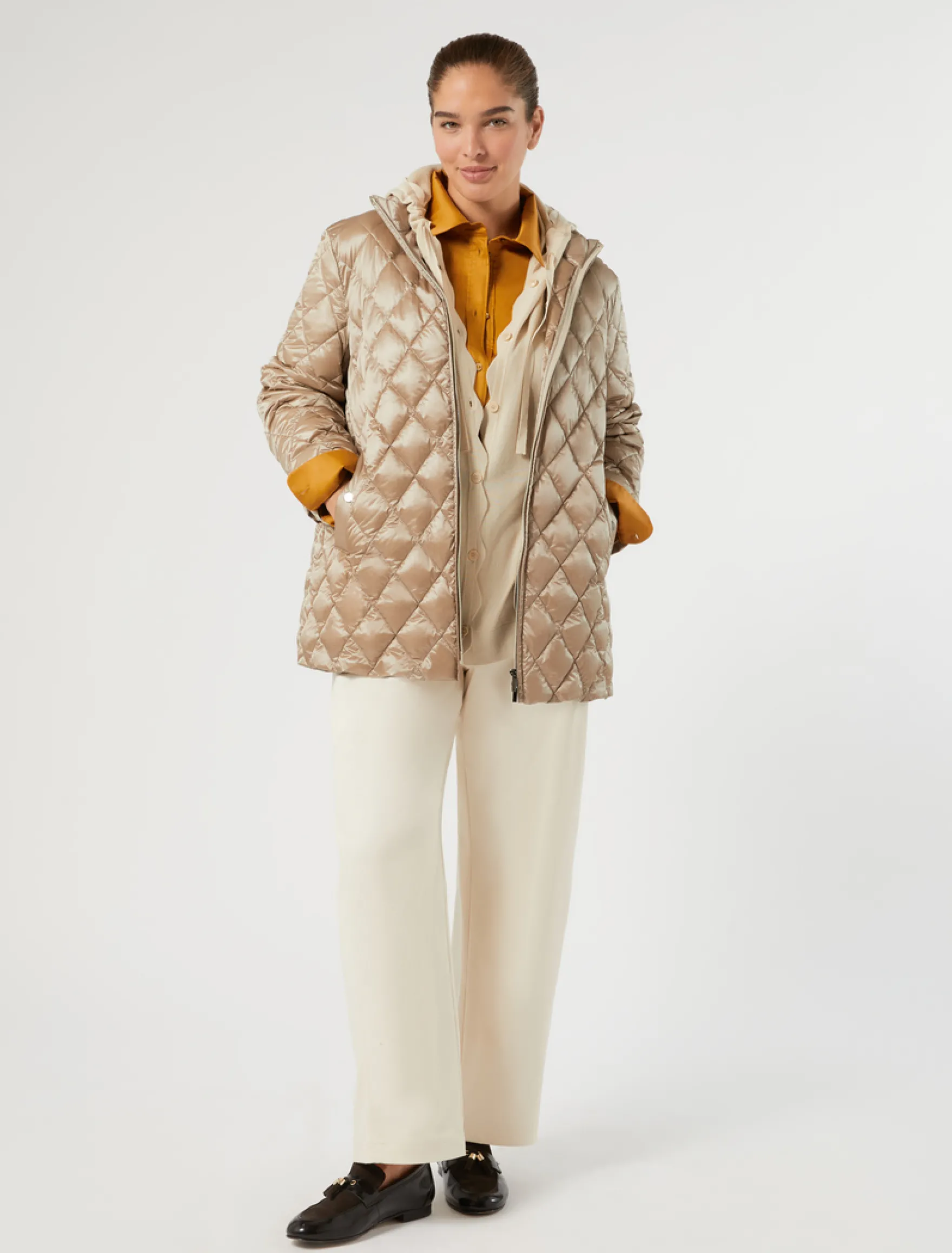 Pantaloni barrel in cotone - SABBIA