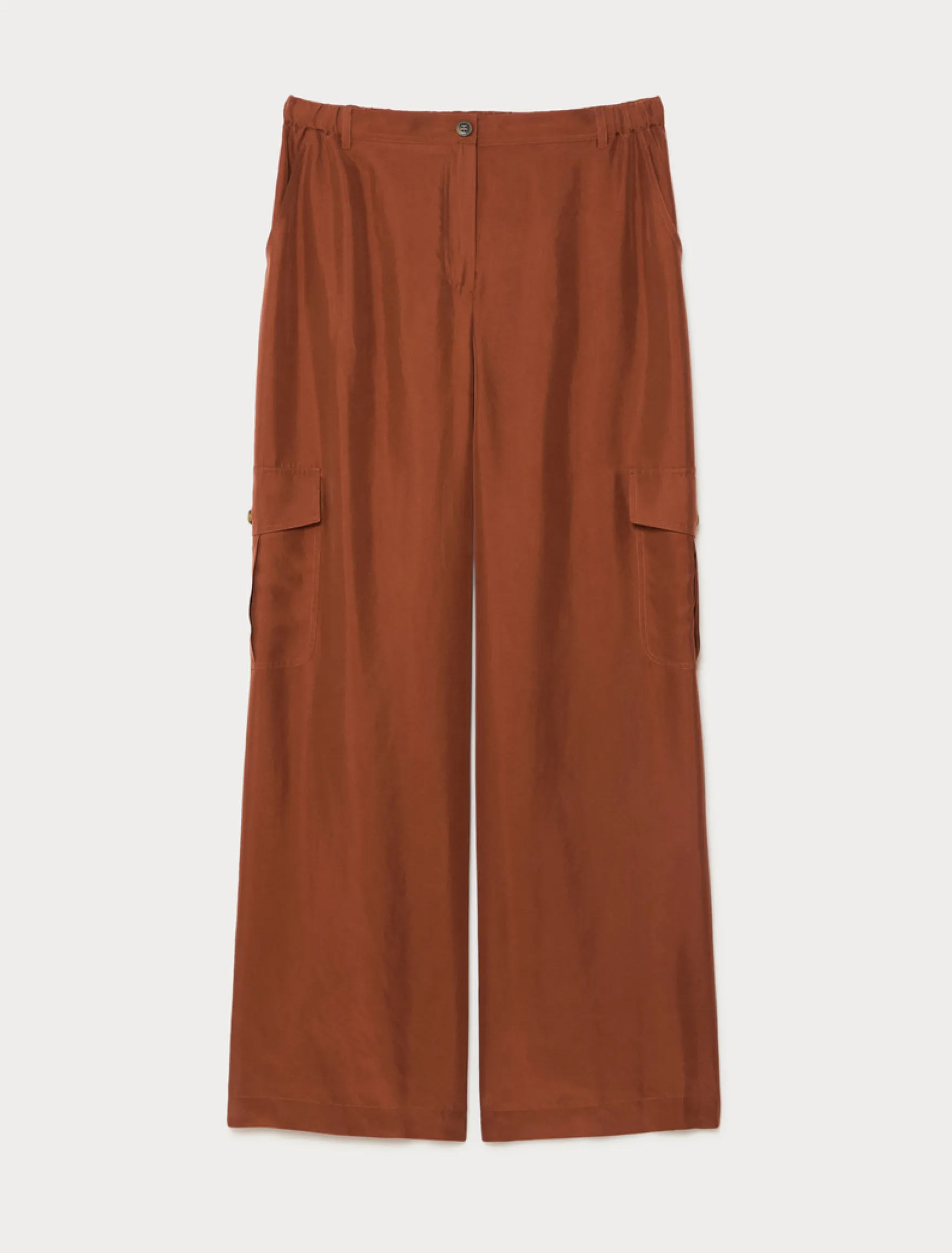 Pantaloni cargo in habotai di seta - AMBRA
