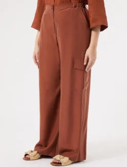 Pantaloni cargo in habotai di seta - AMBRA