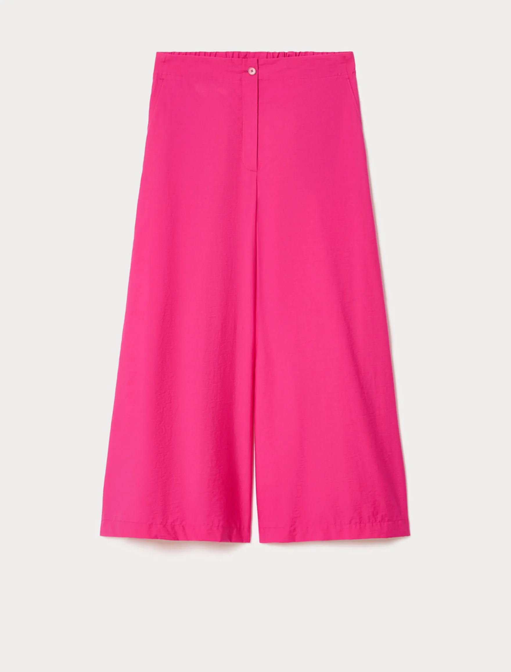 Pantaloni cropped in tela di cotone - FUXIA