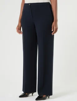 Pantaloni dritti in cady - BLU NOTTE