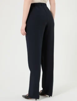 Pantaloni dritti in cady - BLU NOTTE