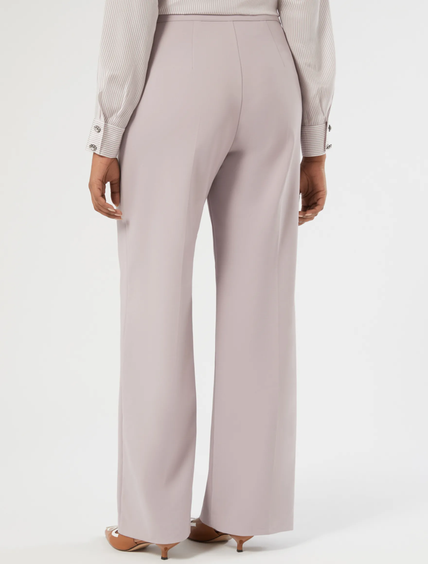 Pantaloni dritti in tela di cotone - LILLA