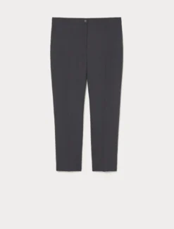 Pantaloni dritti in tela di pura lana - ANTRACITE