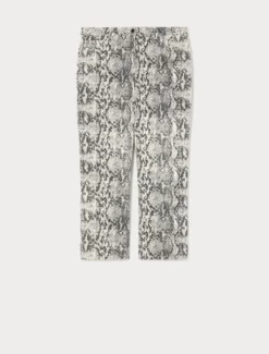 Pantaloni flare in bull di cotone - GRIGIO MEDIO
