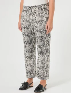 Pantaloni flare in bull di cotone - GRIGIO MEDIO