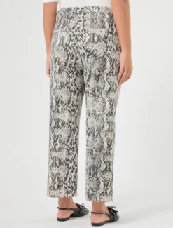 Pantaloni flare in bull di cotone - GRIGIO MEDIO