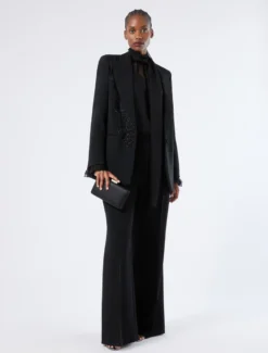 Pantaloni flare in cady - NERO
