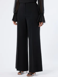 Pantaloni flare in cady - NERO