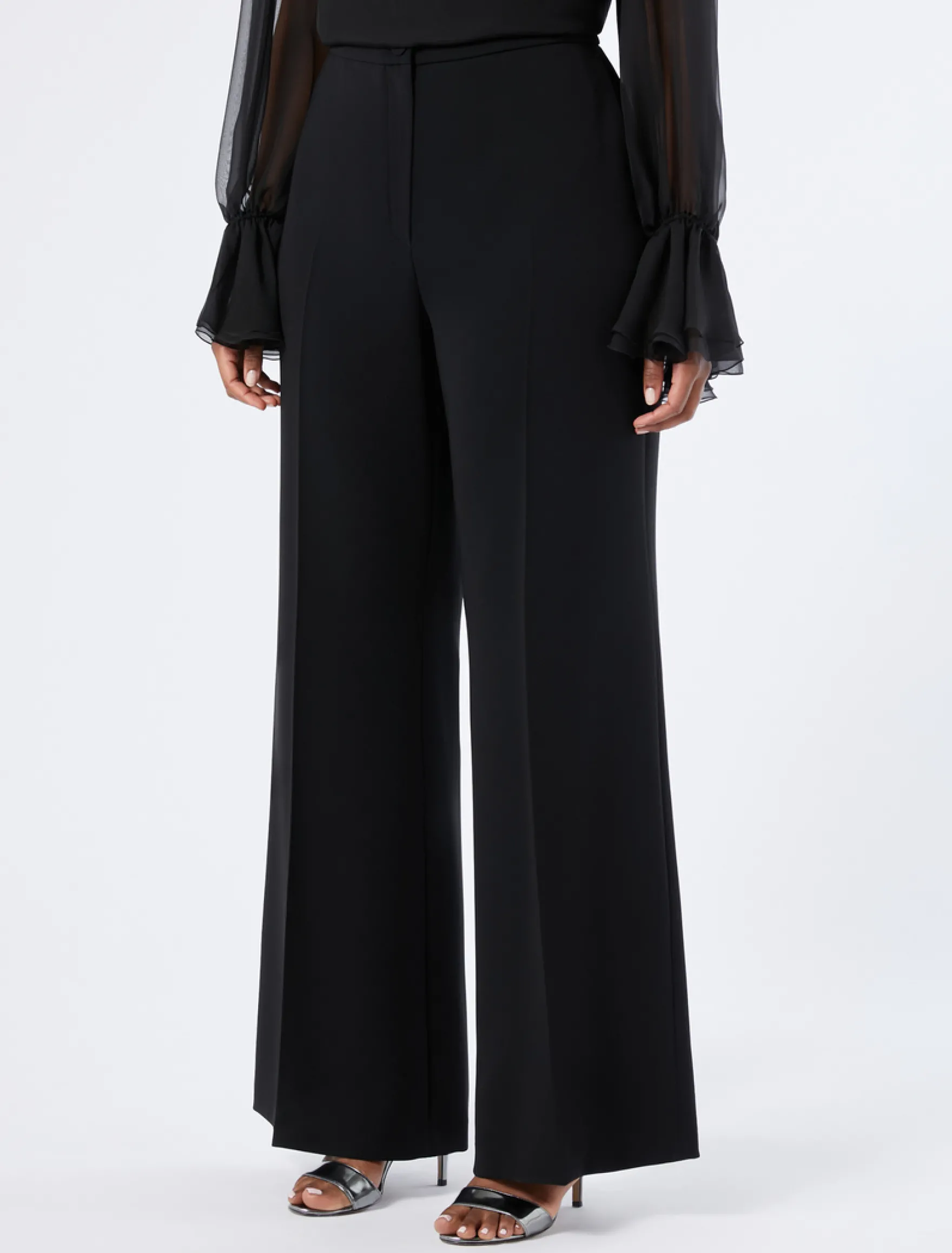 Pantaloni flare in cady - NERO