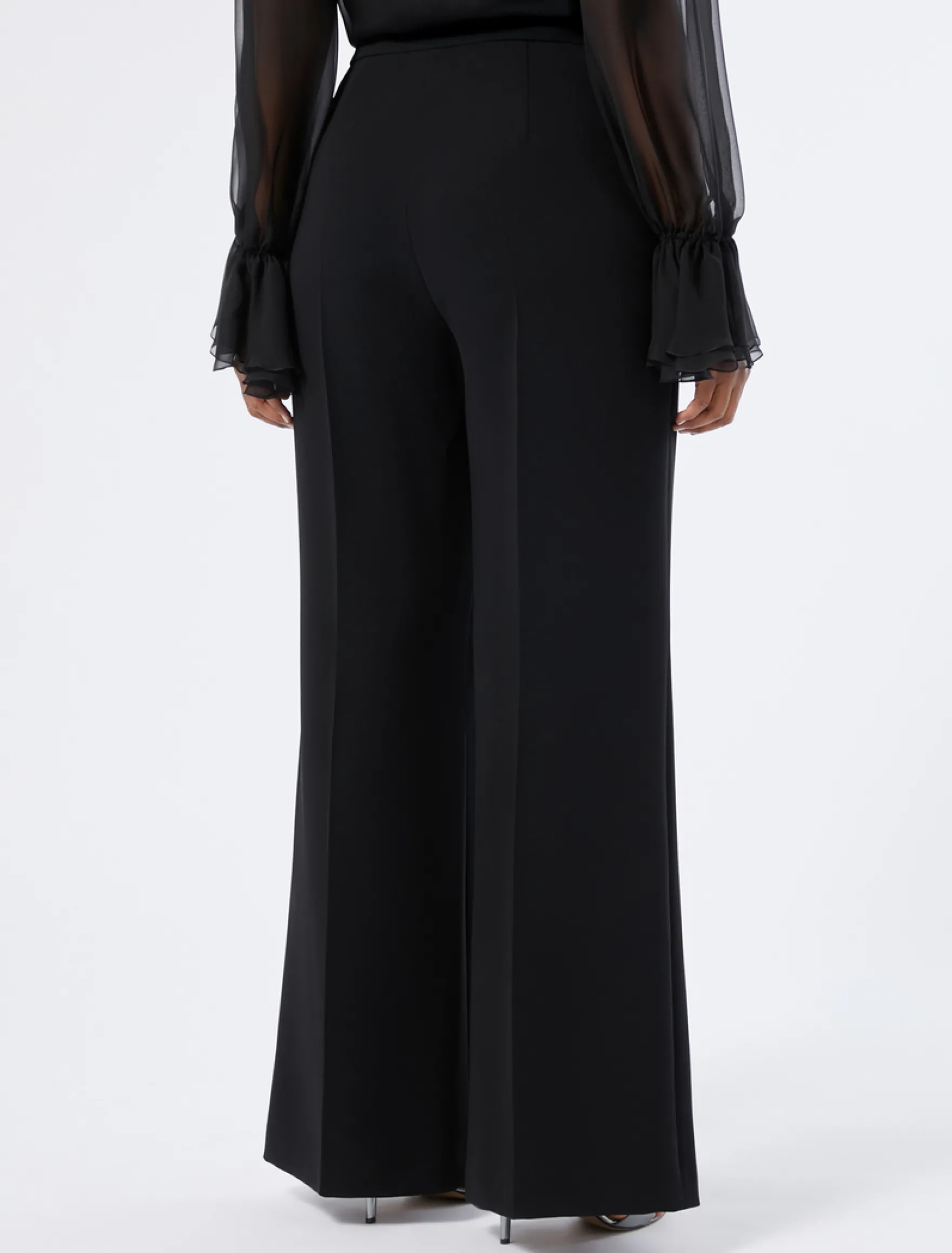 Pantaloni flare in cady - NERO