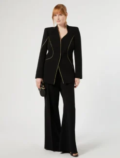 Pantaloni flare in cady - NERO