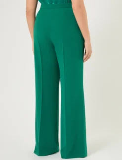 Pantaloni flare in cady - VERDE SCURO