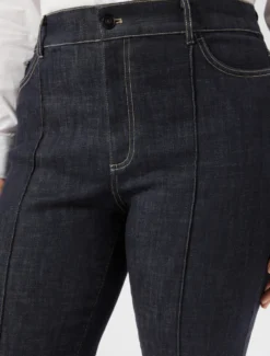 Pantaloni flare in cotone stretch - BLU NOTTE