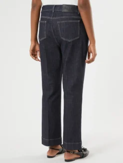 Pantaloni flare in cotone stretch - BLU NOTTE