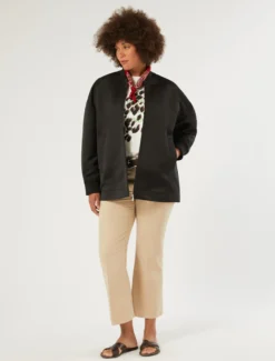 Pantaloni flare in drill di cotone - BEIGE