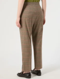 Pantaloni in batavia di lana - CAMMELLO