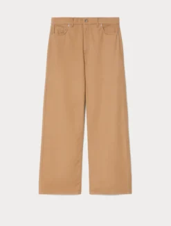 Pantaloni in bull di cotone - AVANA