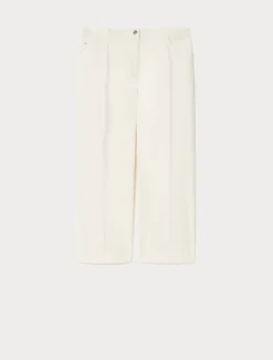 Pantaloni in bull di tencel - BIANCO