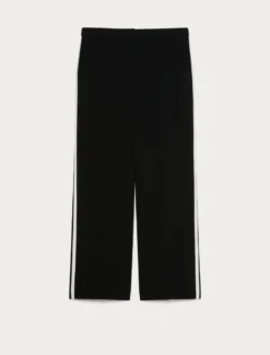 Pantaloni in cady con intarsio - NERO