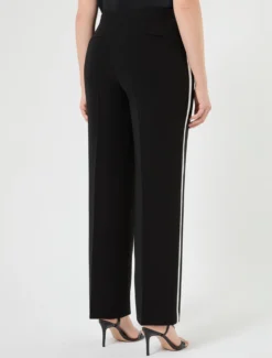 Pantaloni in cady con intarsio - NERO