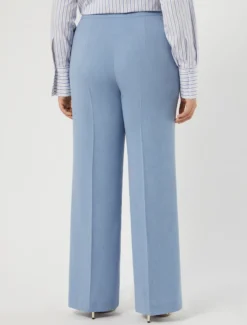 Pantaloni in cady mélange - AZZURRO