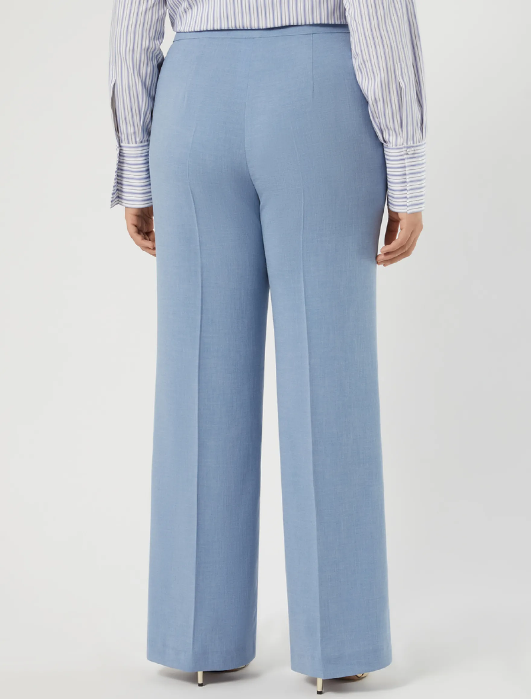 Pantaloni in cady mélange - AZZURRO