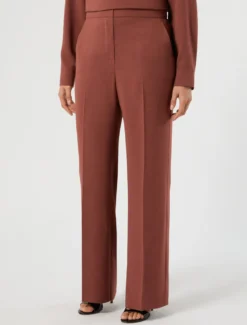 Pantaloni in cady mélange - MATTONE ROSSO