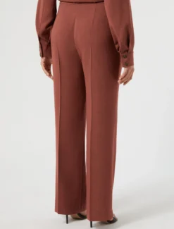 Pantaloni in cady mélange - MATTONE ROSSO