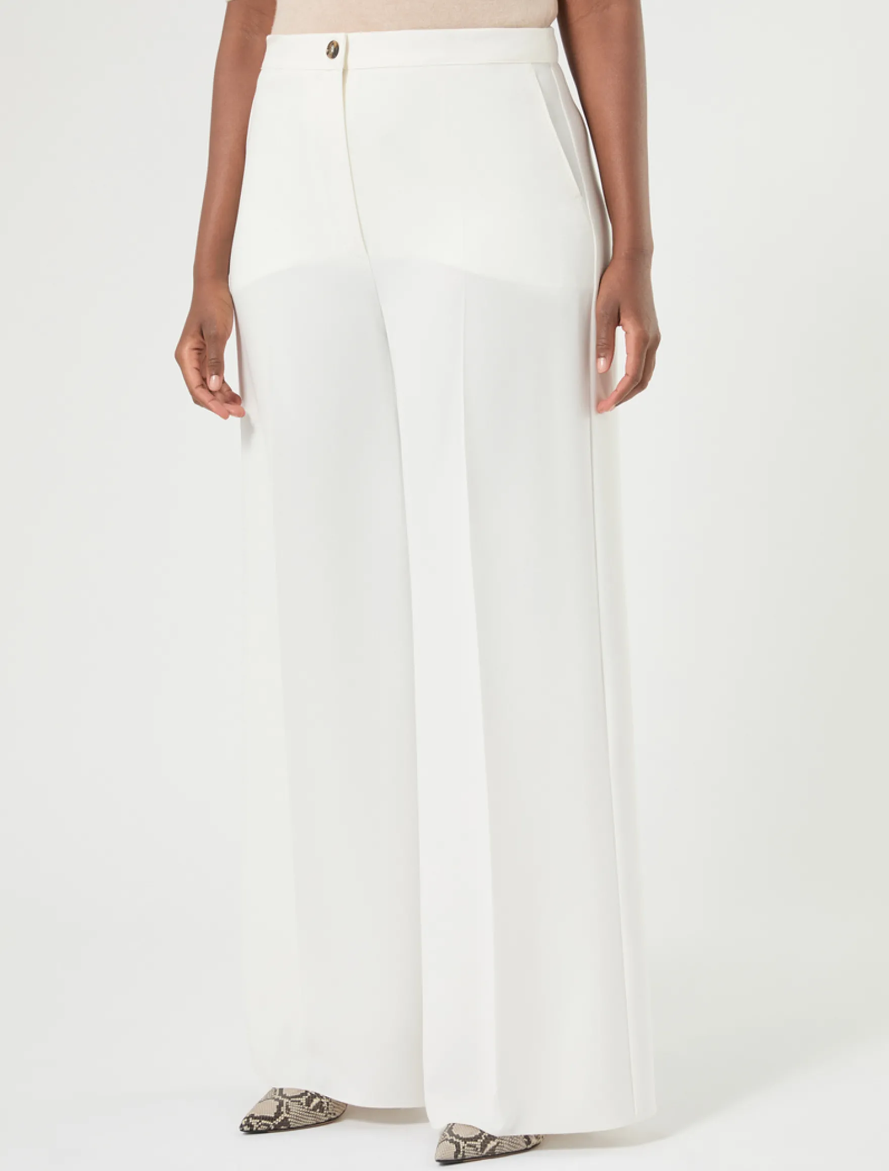 Pantaloni in cady triacetato - BIANCO