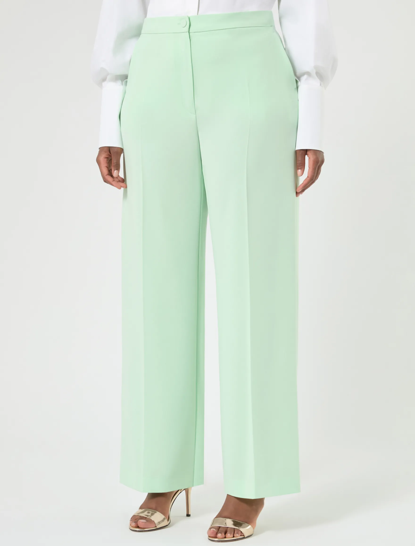 Pantaloni in cady - VERDE PASTELLO