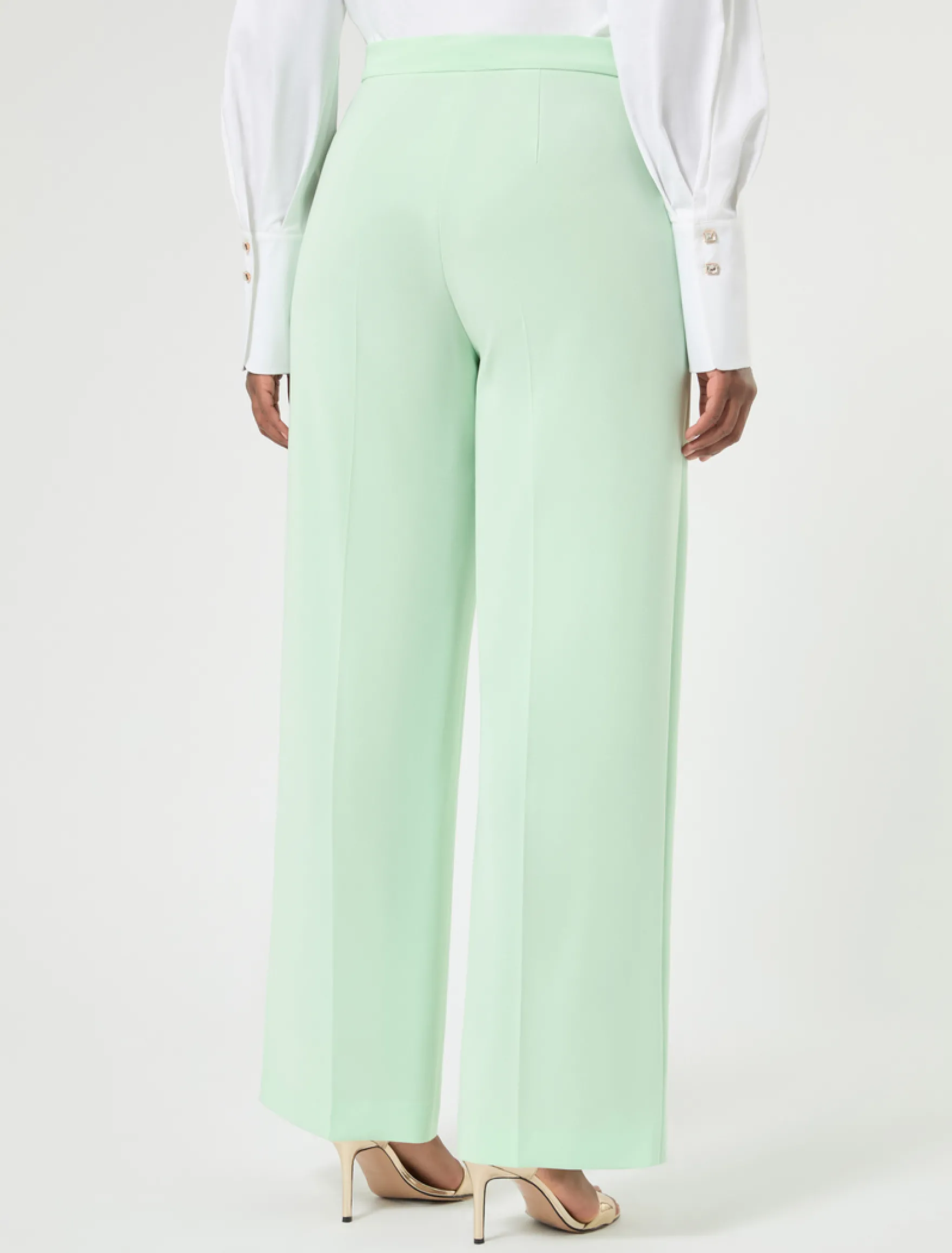 Pantaloni in cady - VERDE PASTELLO
