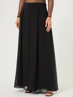 Pantaloni in crêpe georgette - NERO