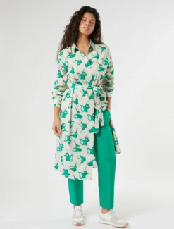 Pantaloni in doppia tela di cotone - VERDE SMERALDO