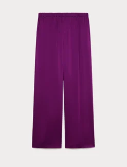 Pantaloni in envers satin - FUXIA VIOLA