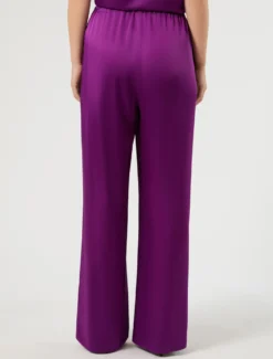 Pantaloni in envers satin - FUXIA VIOLA