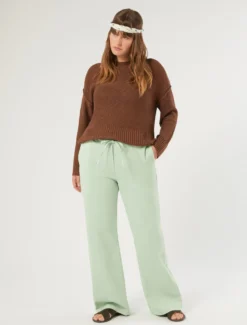 Pantaloni in felpa jersey - VERDE SALVIA