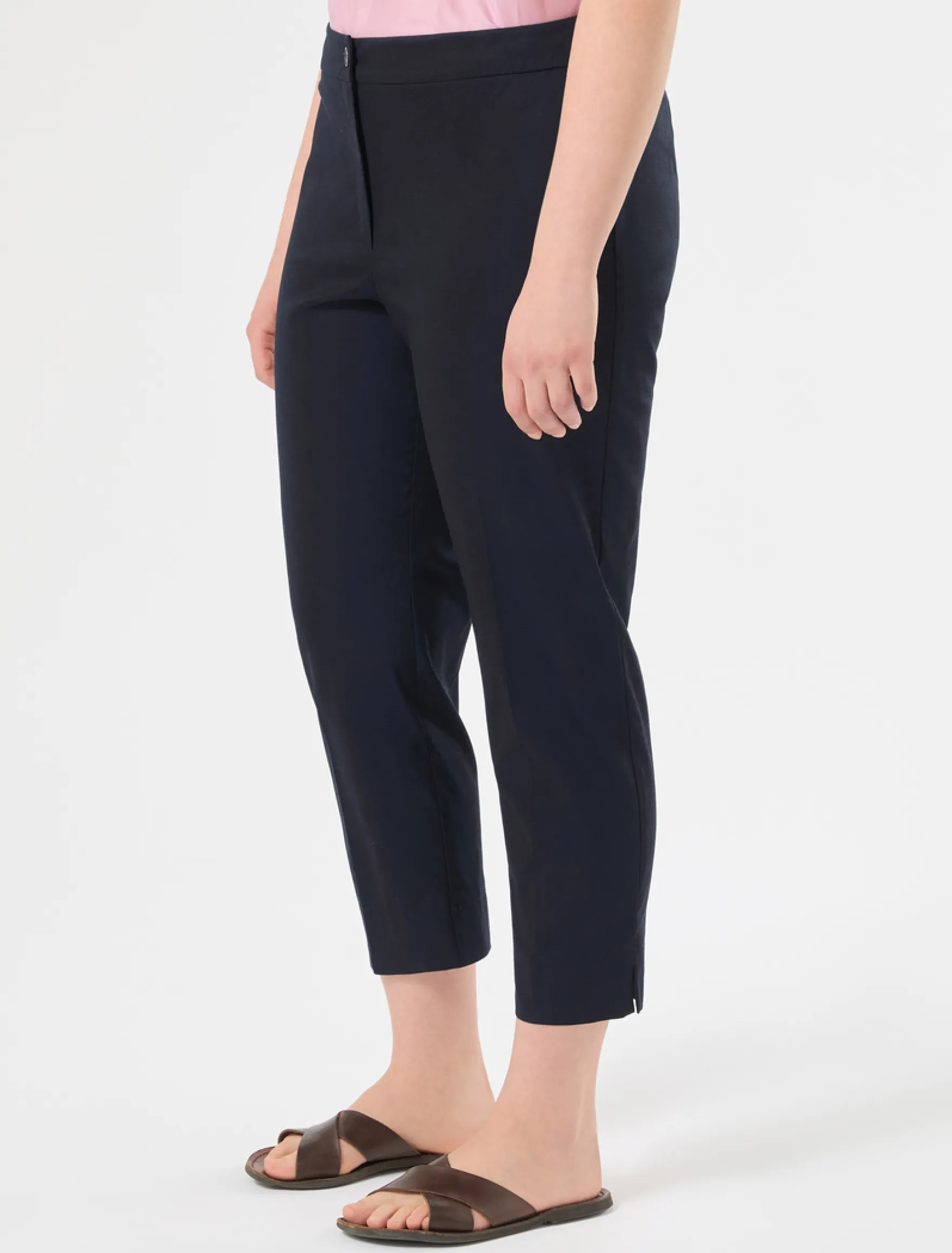 Pantaloni in gabardina di cotone - BLU MARINO