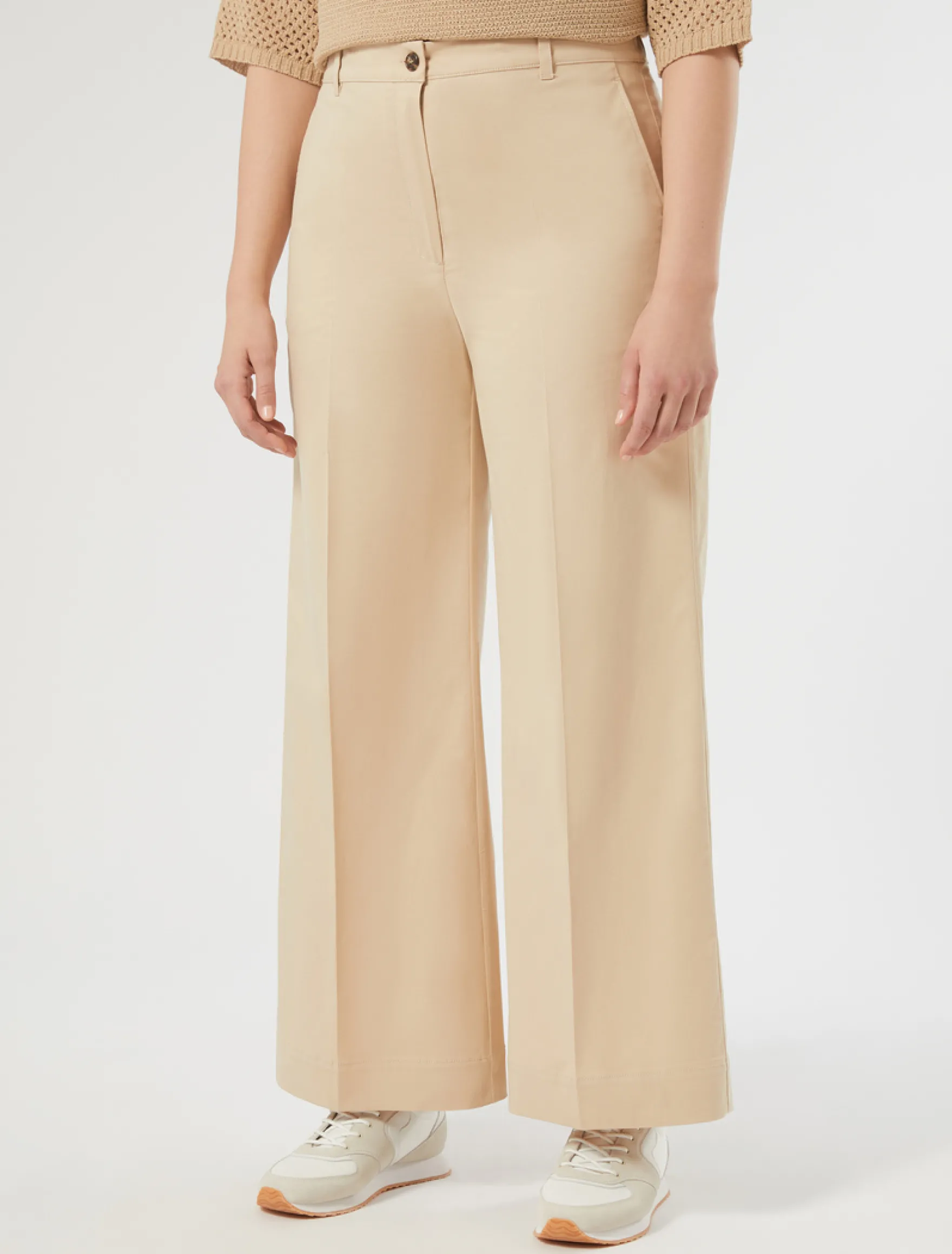 Pantaloni in gabardina di cotone - SABBIA