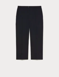 Pantaloni in gabardina di lana - BLU NOTTE