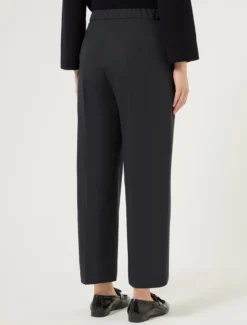 Pantaloni in gabardina di lana - BLU NOTTE