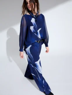 Pantaloni in georgette - BLU NOTTE