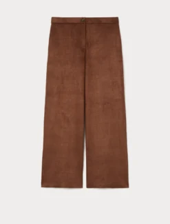 Pantaloni in jersey dal finish vellutato - CUOIO