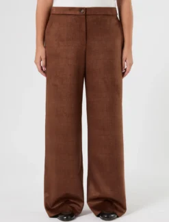 Pantaloni in jersey dal finish vellutato - CUOIO