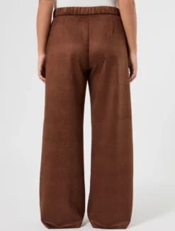 Pantaloni in jersey dal finish vellutato - CUOIO