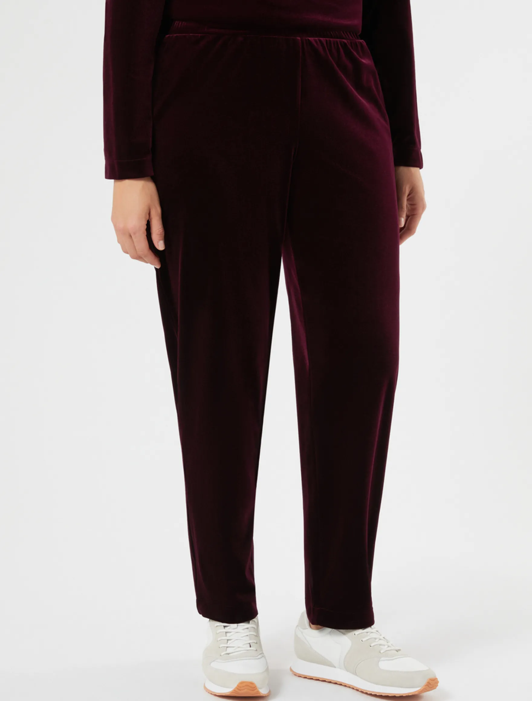 Pantaloni in jersey di velluto - BORDEAUX