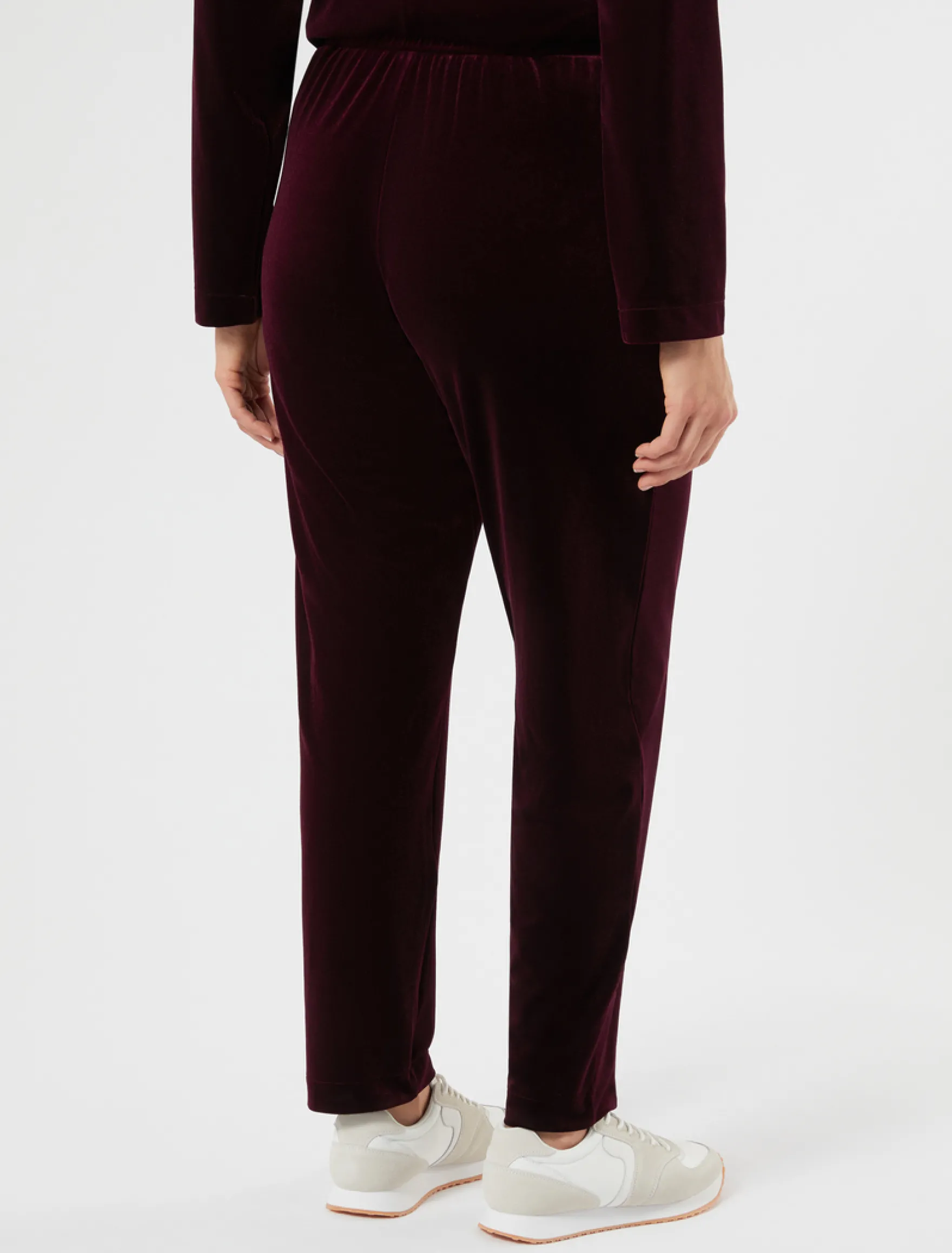 Pantaloni in jersey di velluto - BORDEAUX