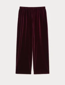 Pantaloni in jersey di velluto - BORDEAUX